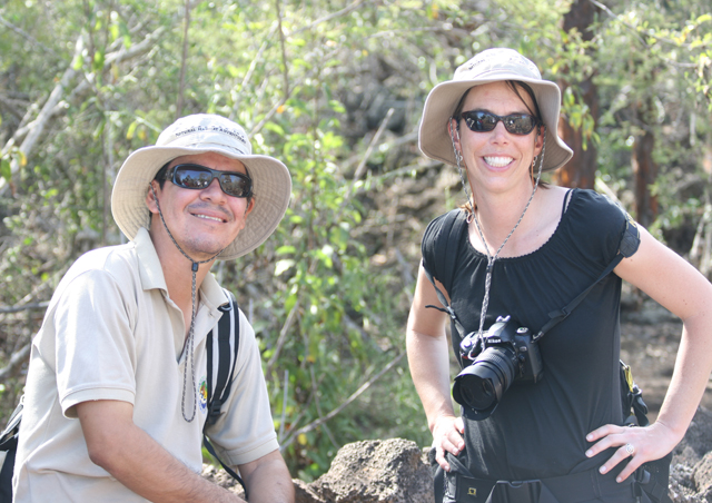 Pepe, our Galapagos guide, and I at the Charles Darwin Research Center.